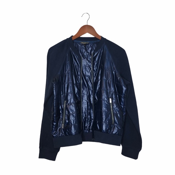 TOMMY BAHAMA Knit Raglan Sleeve Puffer Jacket Navy Blue - Picture 10 of 14